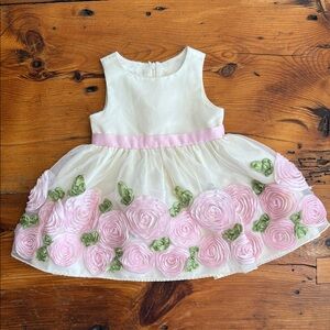 American Princess Wedding Cream & pink Baby size 24 month flower girl Dress